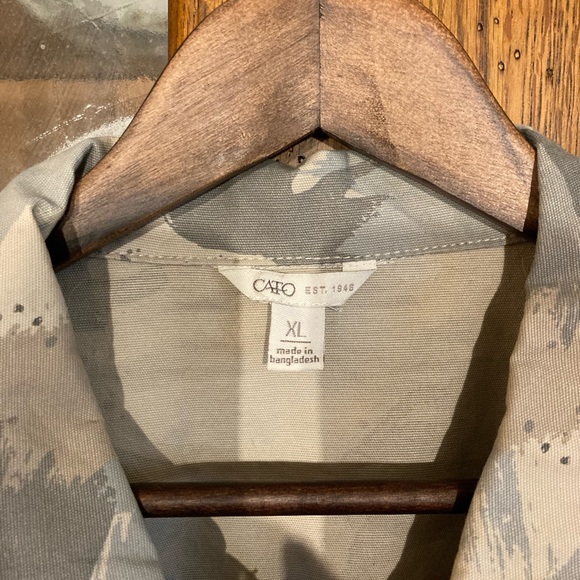 NWOT Cato brand Womens Distressed Army Jacket. - Picture 3 of 4